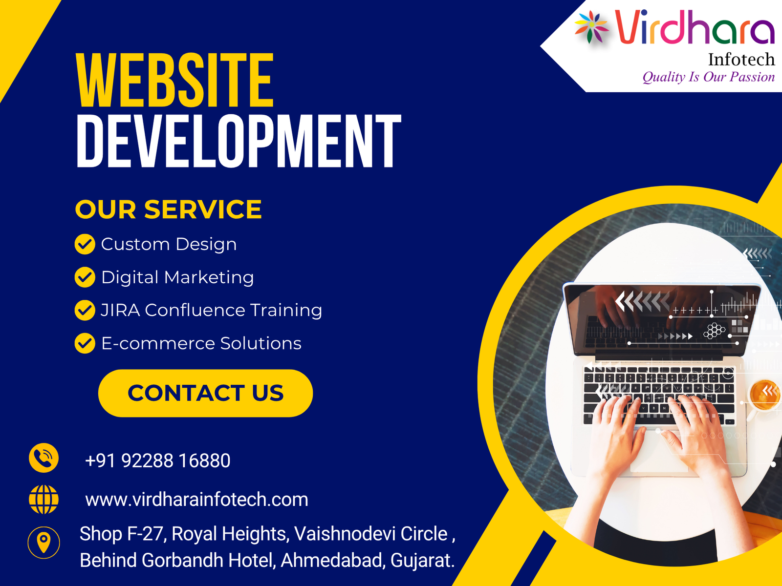 Virdhara Infotech Web Development and Agile Transformation Vaishnodevi Circle Ahmedabad Gujarat India